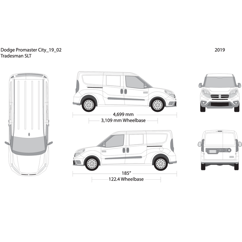 2019 Dodge Promaster City V02 Vehicle Wrap Template