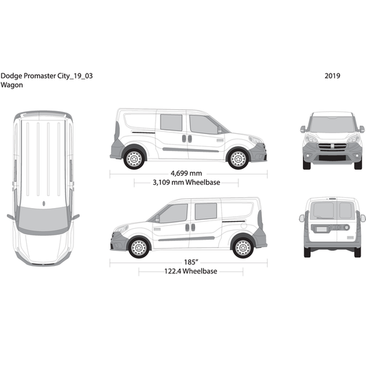 2019 Dodge Promaster City V03 Vehicle Wrap Template