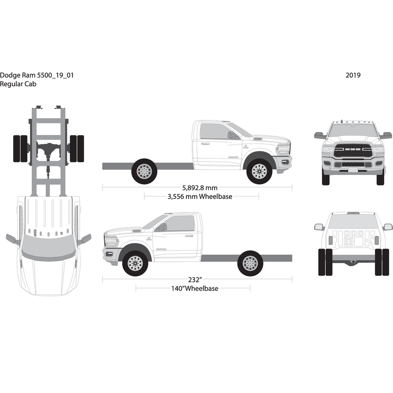 2019 Dodge Ram 5500 V01 Vehicle Wrap Template