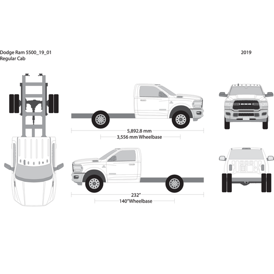 2019 Dodge Ram 5500 V01 Vehicle Wrap Template