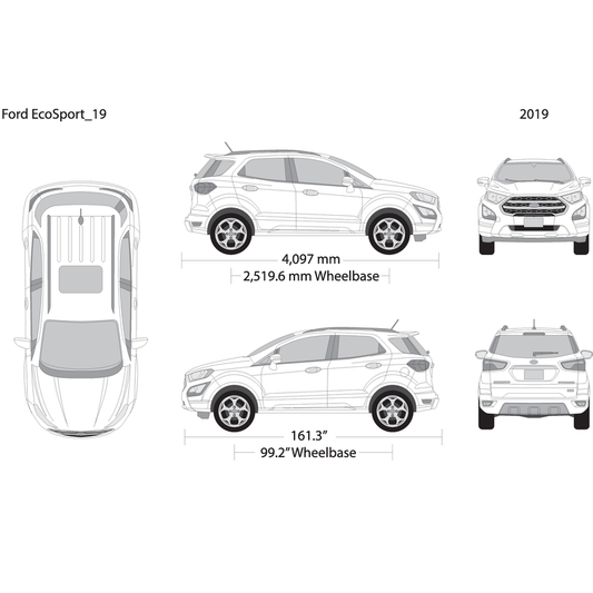 2019 Ford Ecosport V19 Vehicle Wrap Template