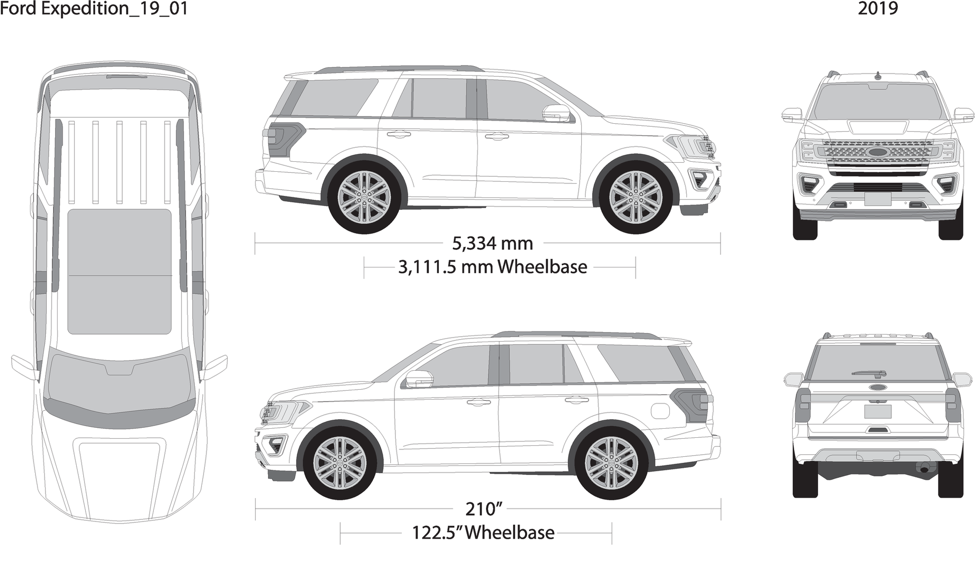 2019 Ford Expedition V01 Vehicle Wrap Template