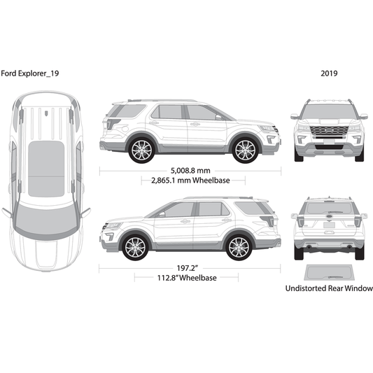 2019 Ford Explorer V19 Vehicle Wrap Template
