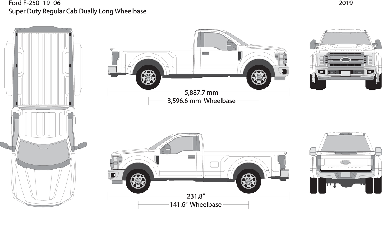 2019 Ford F 250 V06 Vehicle Wrap Template