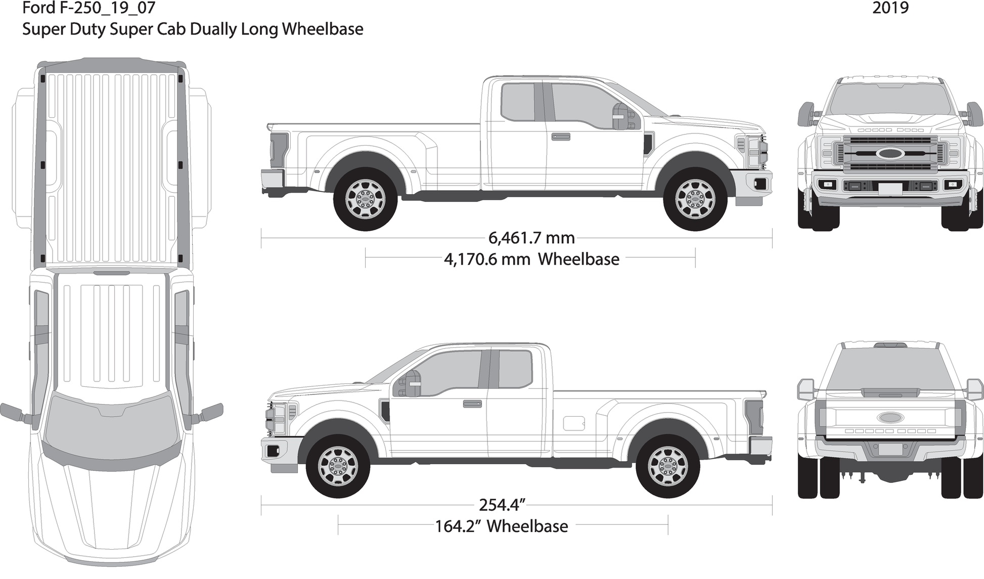 2019 Ford F 250 V07 Vehicle Wrap Template
