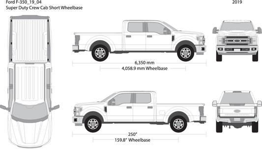 2019 Ford F 350 V04 Vehicle Wrap Template