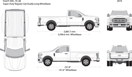 2019 Ford F 450 V06 Vehicle Wrap Template