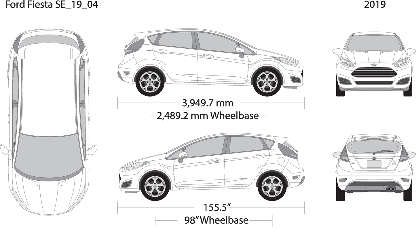 2019 Ford Fiesta V04 Vehicle Wrap Template