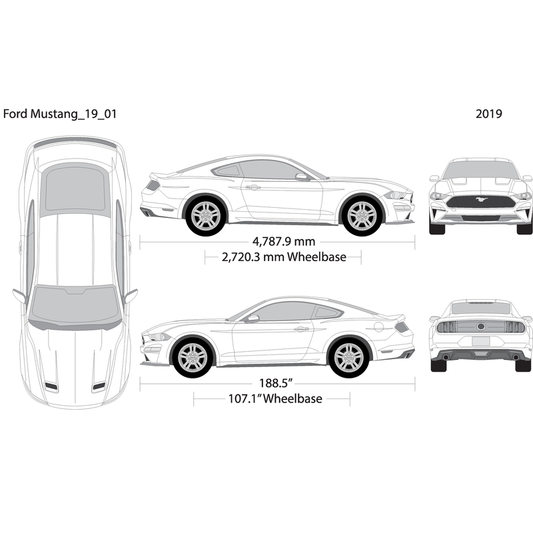 2019 Ford Mustang V01 Vehicle Wrap Template