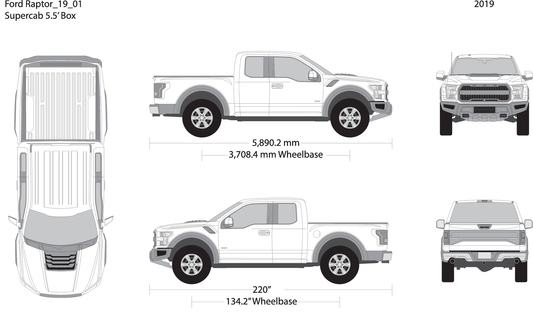 2019 Ford Raptor V01 Vehicle Wrap Template