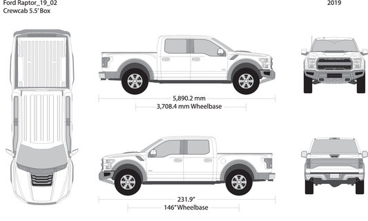 2019 Ford Raptor V02 Vehicle Wrap Template