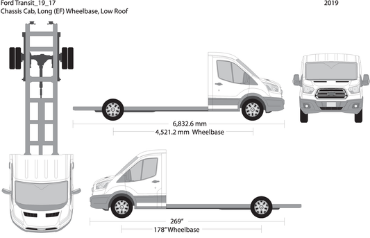2019 Ford Transit Chassis V17 Vehicle Wrap Template