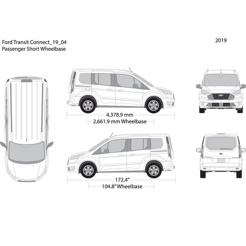 2019 Ford Transit Connect V04 Vehicle Wrap Template
