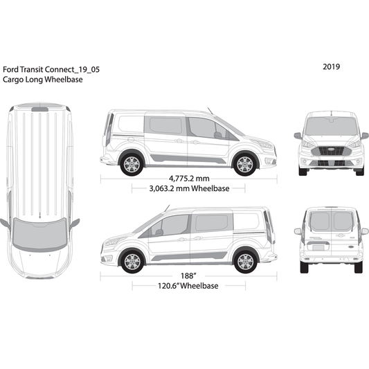 2019 Ford Transit Connect V05 Vehicle Wrap Template