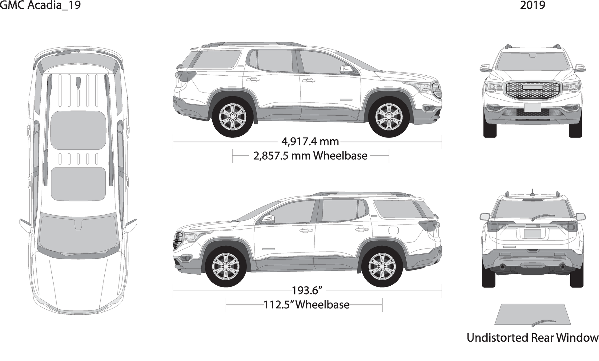 2019 Gmc Acadia V19 Vehicle Wrap Template