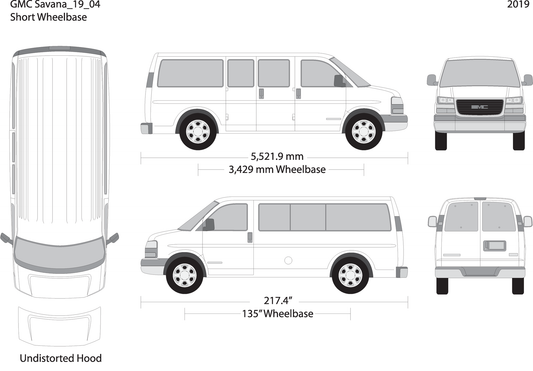 2019 Gmc Savana V04 Vehicle Wrap Template