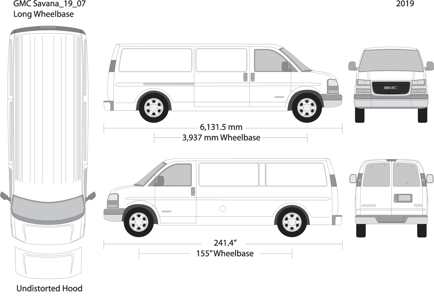 2019 Gmc Savana V07 Vehicle Wrap Template