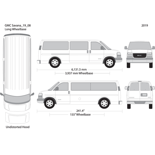 2019 Gmc Savana V08 Vehicle Wrap Template