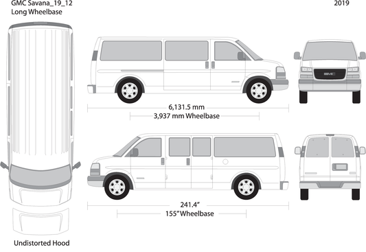 2019 Gmc Savana V12 Vehicle Wrap Template