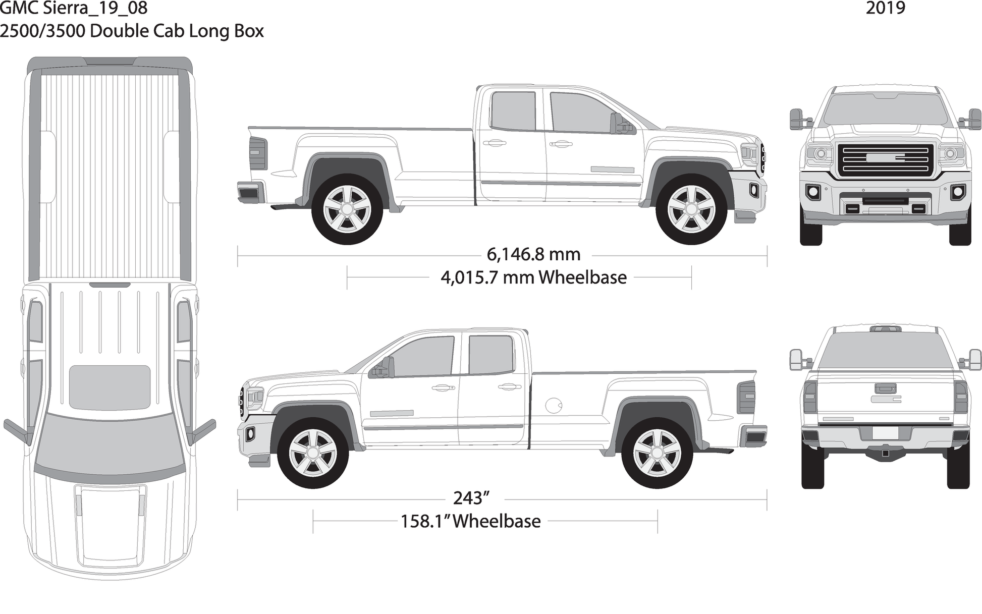 2019 Gmc Sierra 2500 3500 Hd V08 Vehicle Wrap Template