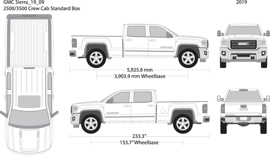 2019 Gmc Sierra 2500 3500 Hd V09 Vehicle Wrap Template