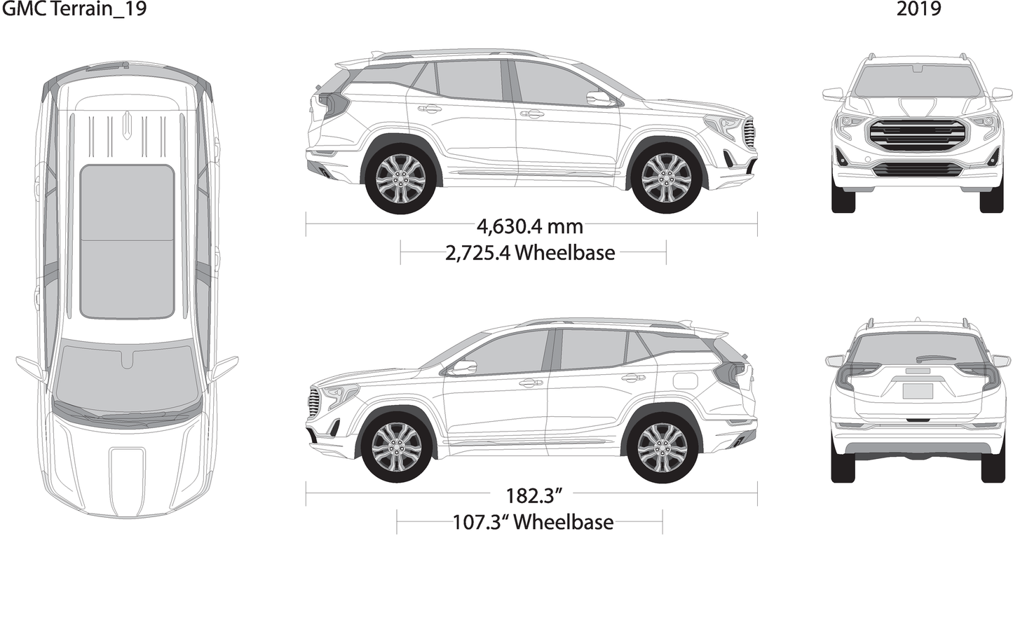 2019 Gmc Terrain V19 Vehicle Wrap Template