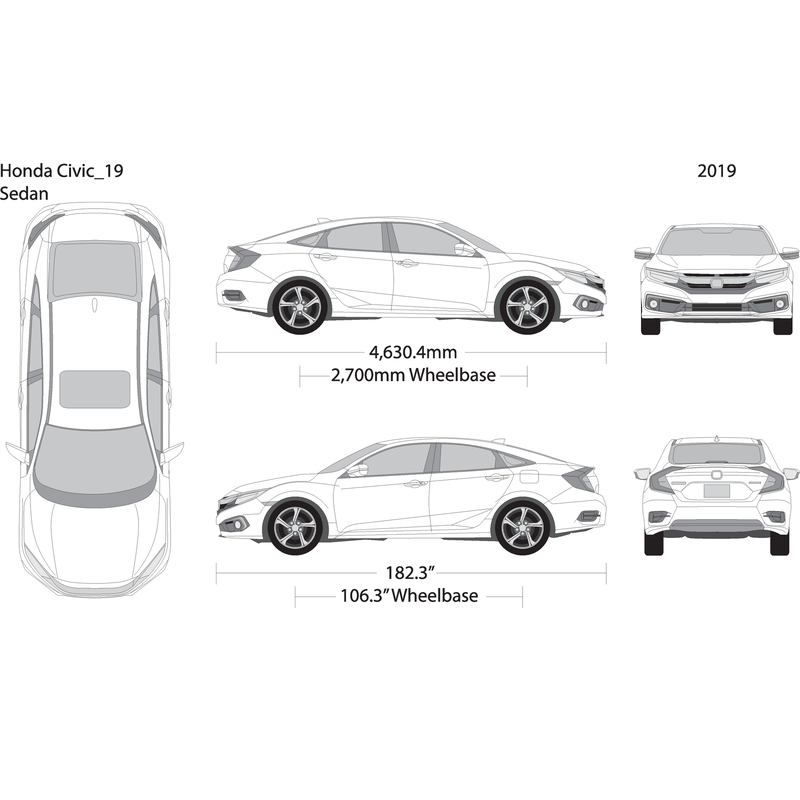 2019 Honda Civic Sedan V19 Vehicle Wrap Template