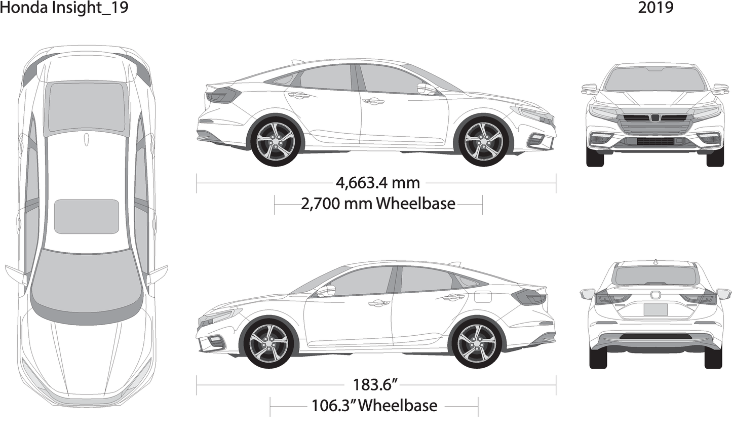 2019 Honda Insight V19 Vehicle Wrap Template