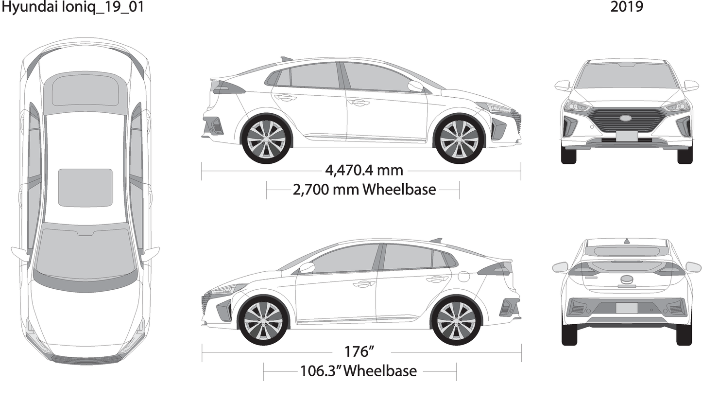2019 Hyundai Ioniq V01 Vehicle Wrap Template