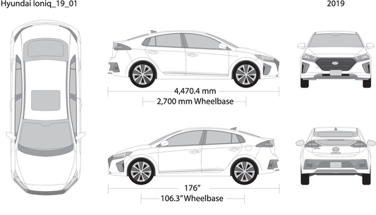 2019 Hyundai Ioniq V01 Vehicle Wrap Template