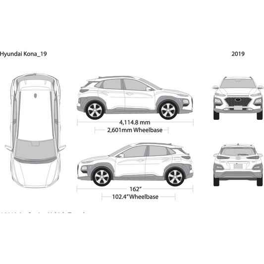 2019 Hyundai Kona V01 Vehicle Wrap Template