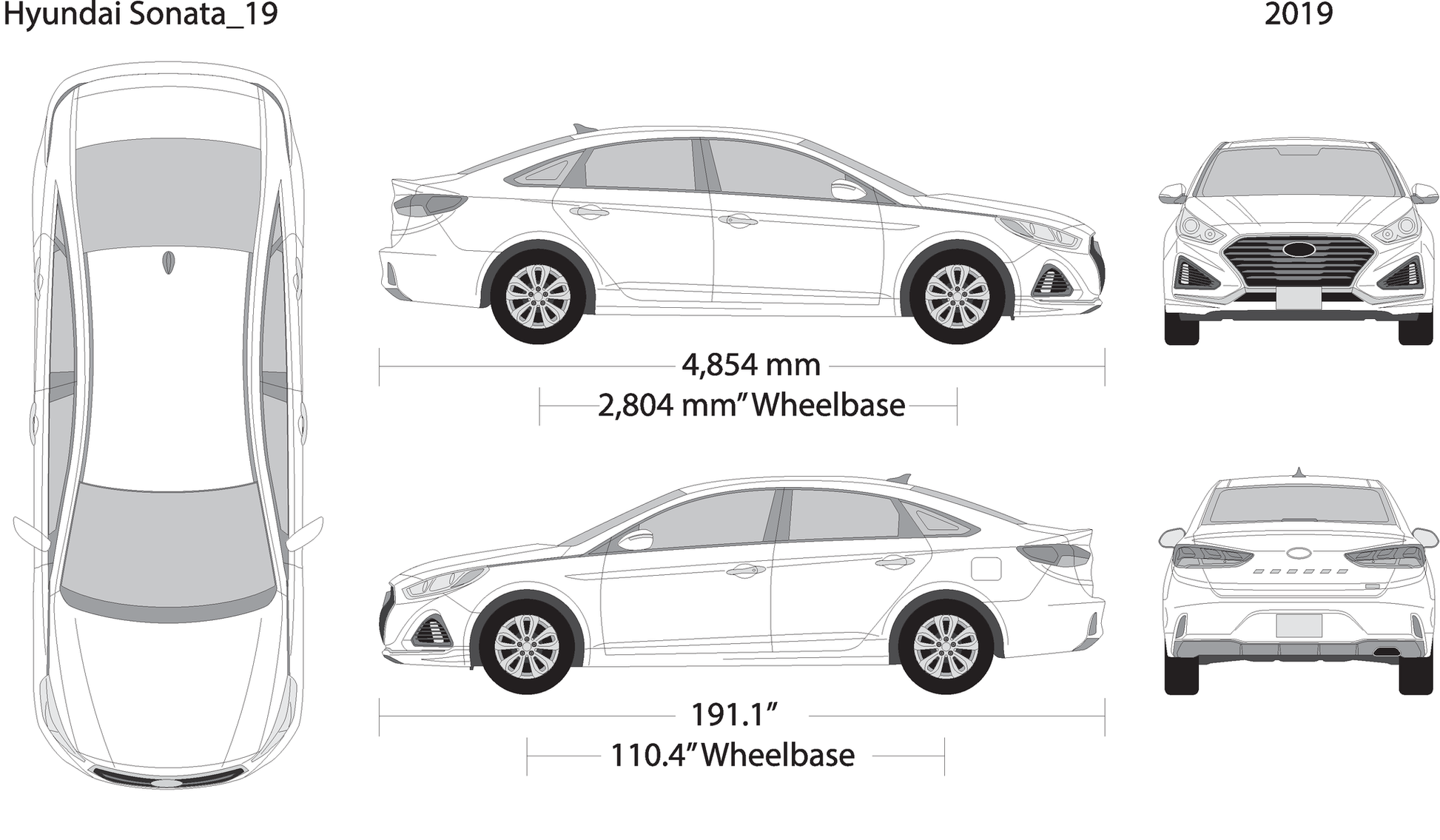 2019 Hyundai Sonata V19 Vehicle Wrap Template