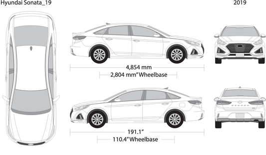 2019 Hyundai Sonata V19 Vehicle Wrap Template