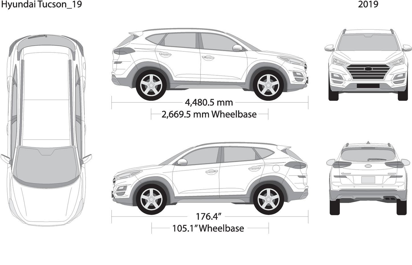 2019 Hyundai Tucson V19 Vehicle Wrap Template