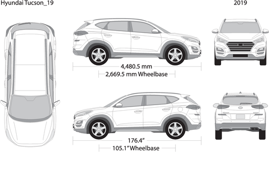 2019 Hyundai Tucson V19 Vehicle Wrap Template