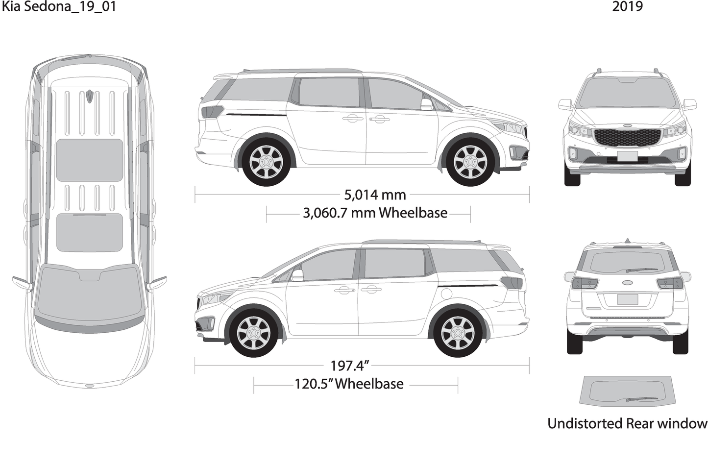 2019 Kia Sedona V01 Vehicle Wrap Template