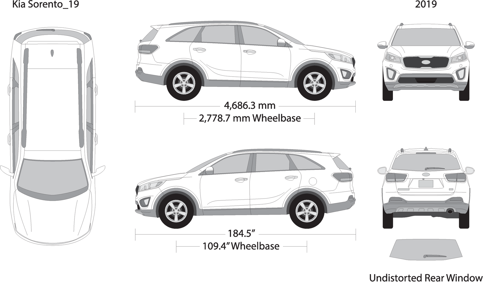 2019 Kia Sorento V19 Vehicle Wrap Template