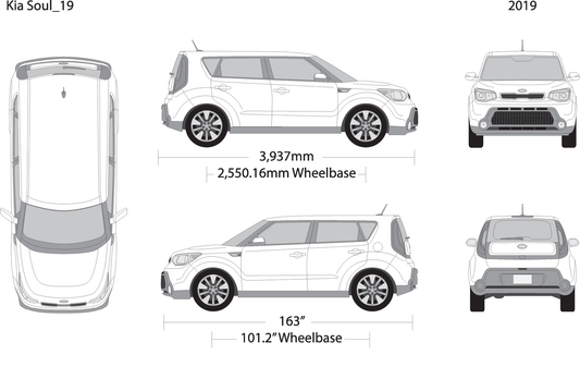 2019 Kia Soul V19 Vehicle Wrap Template
