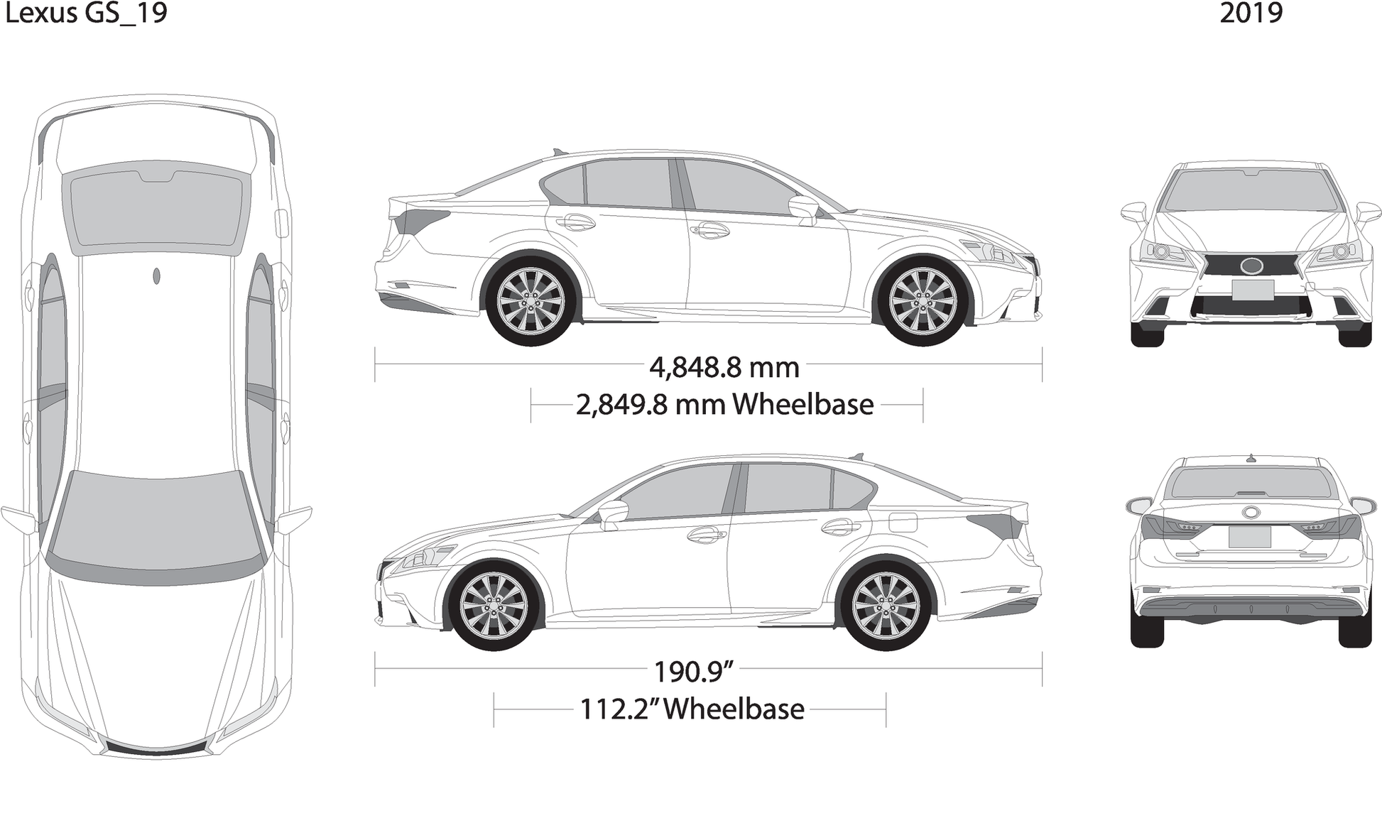 2019 Lexus Gs V19 Vehicle Wrap Template