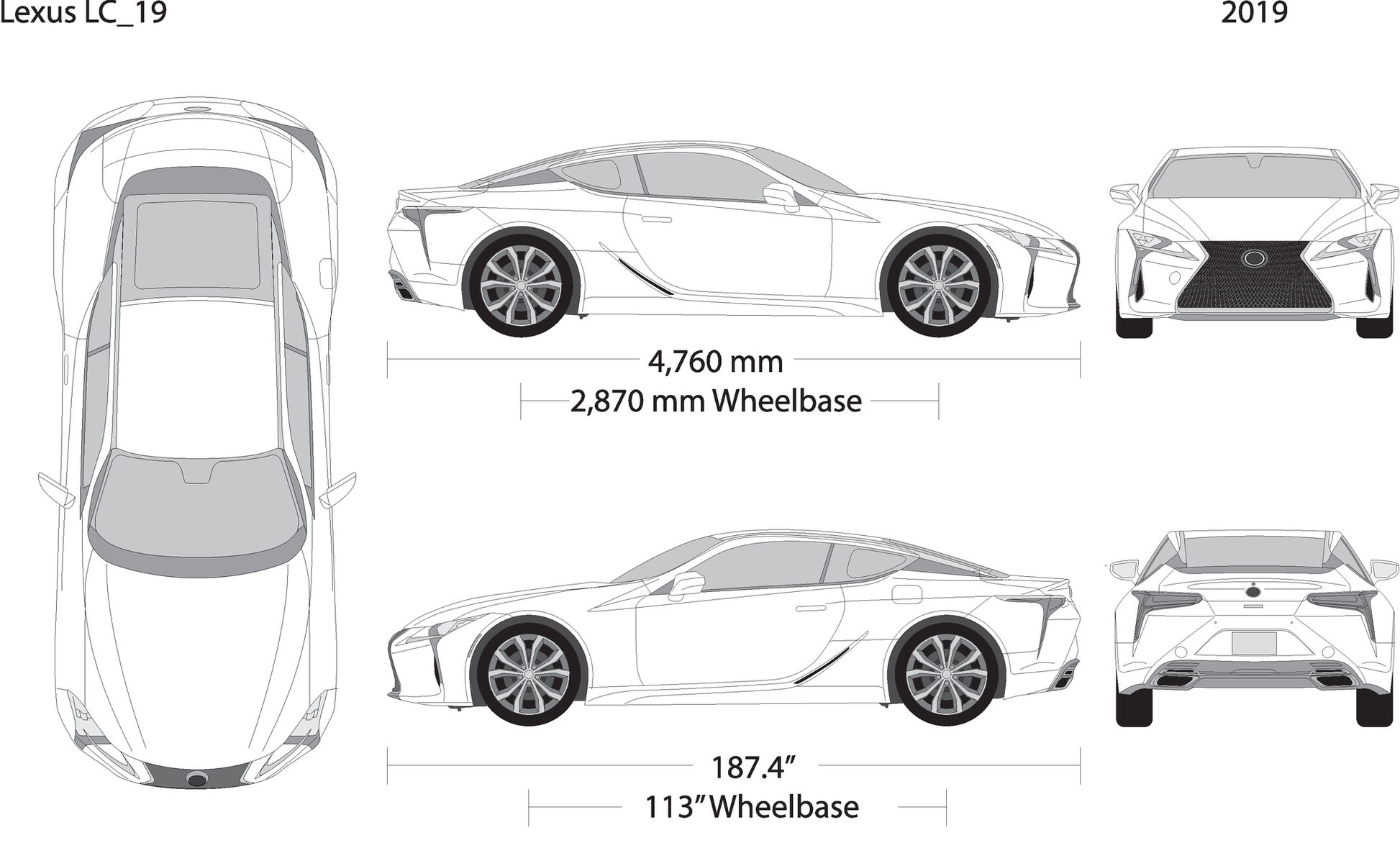 2019 Lexus Lc V19 Vehicle Wrap Template