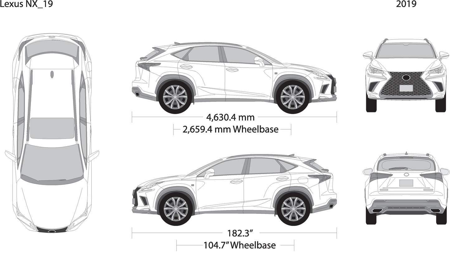 2019 Lexus Nx V19 Vehicle Wrap Template