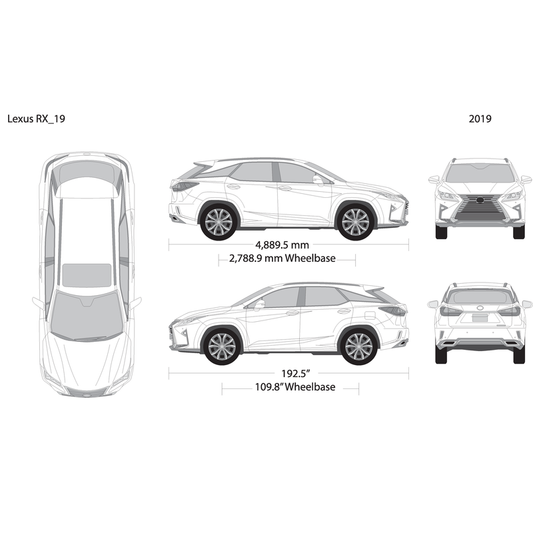 2019 Lexus Rx V19 Vehicle Wrap Template