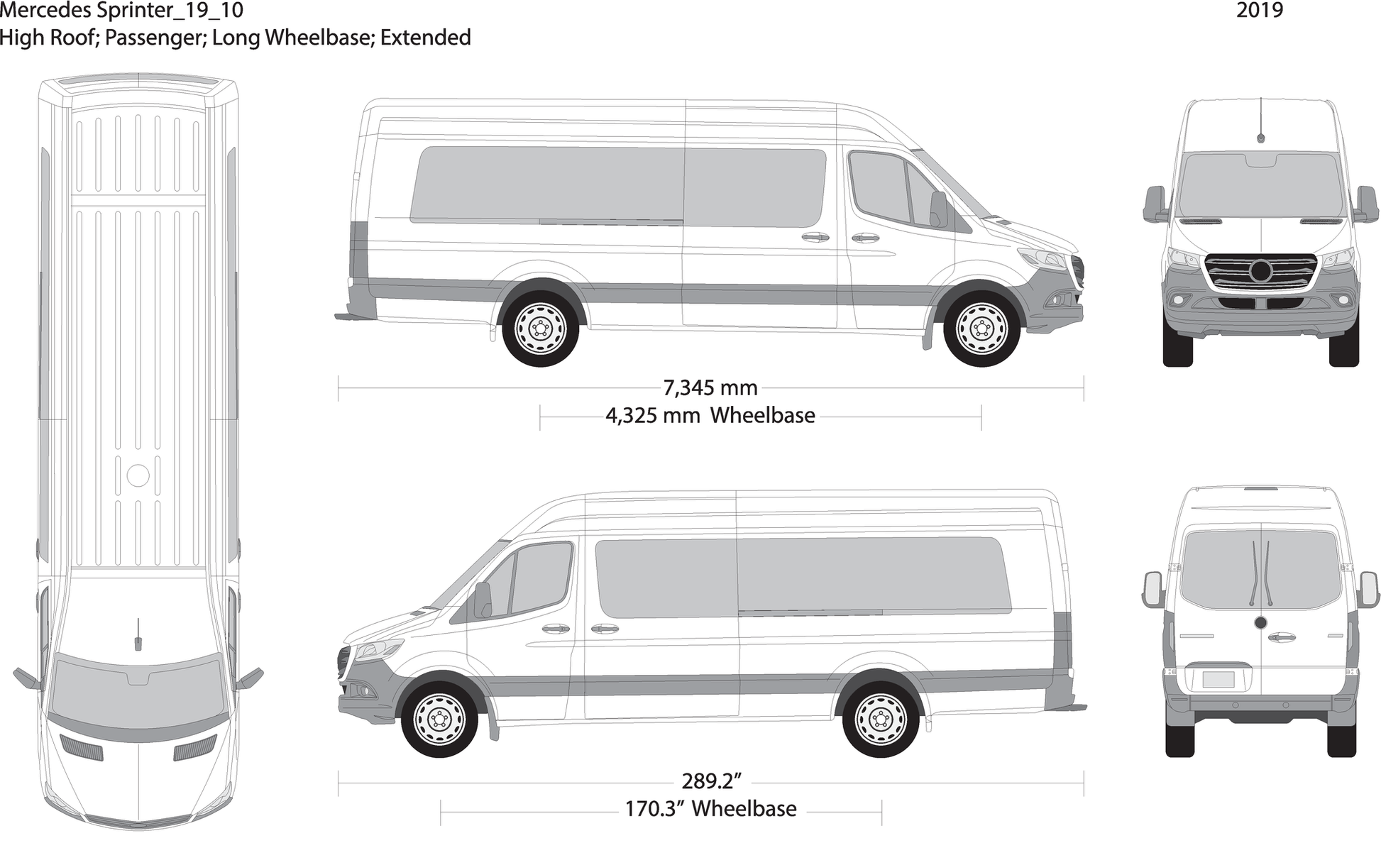2019 Mercedes Sprinter V10 Vehicle Wrap Template