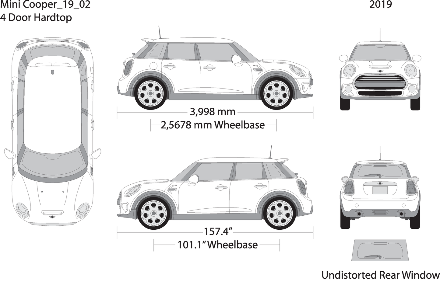 2019 Mini Cooper Mini Hardtop V02 Vehicle Wrap Template