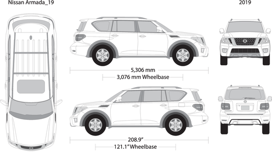 2019 Nissan Armada V19 Vehicle Wrap Template