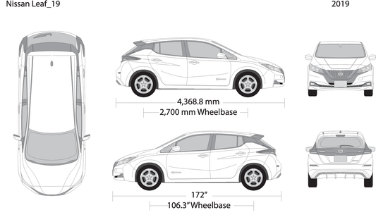 2019 Nissan Leaf V19 Vehicle Wrap Template