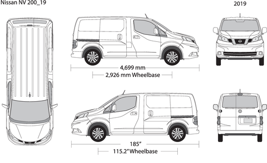2019 Nissan Nv 200 V01 Vehicle Wrap Template