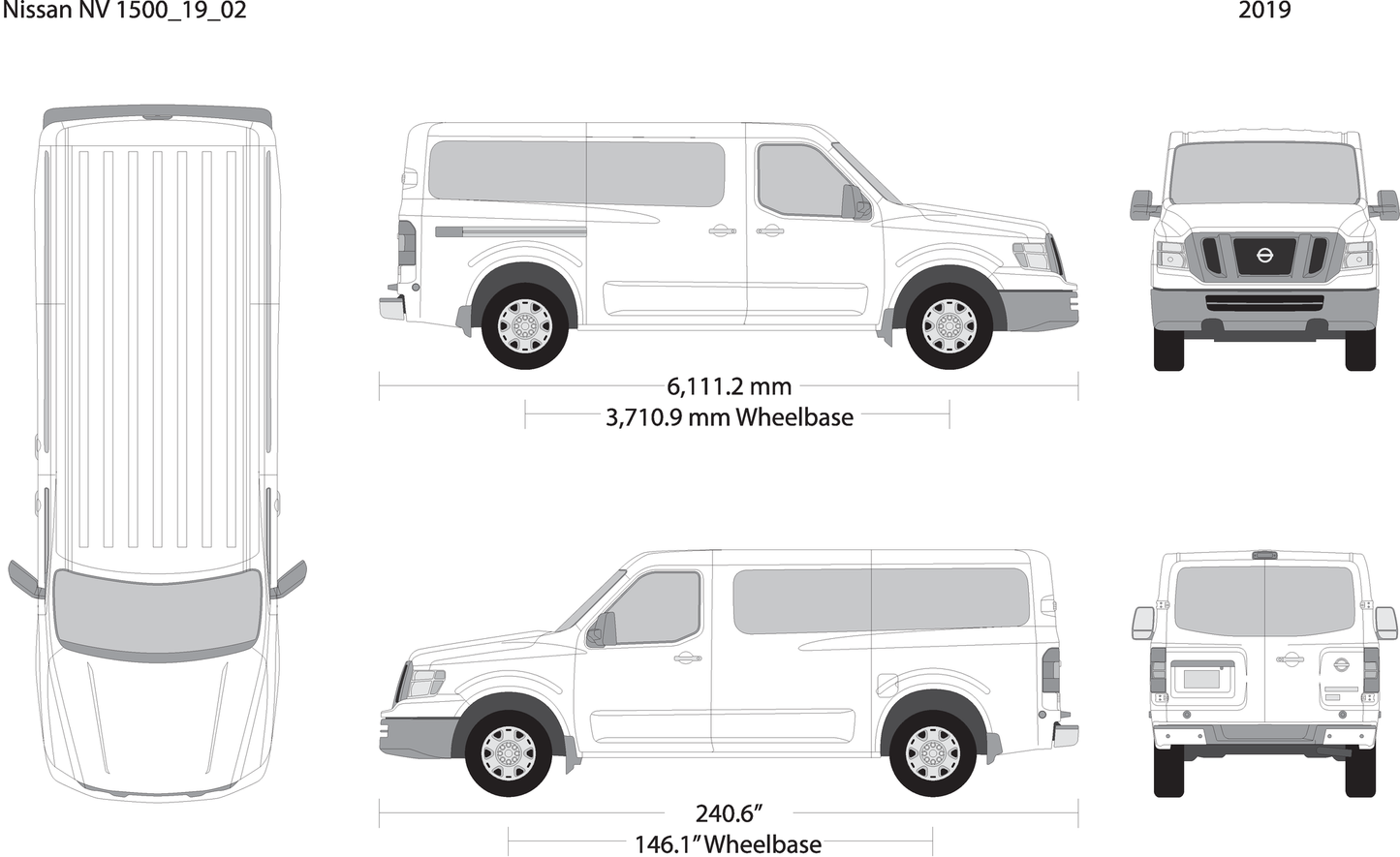 2019 Nissan Nv Passenger V02 Vehicle Wrap Template
