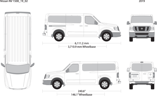 2019 Nissan Nv Passenger V02 Vehicle Wrap Template