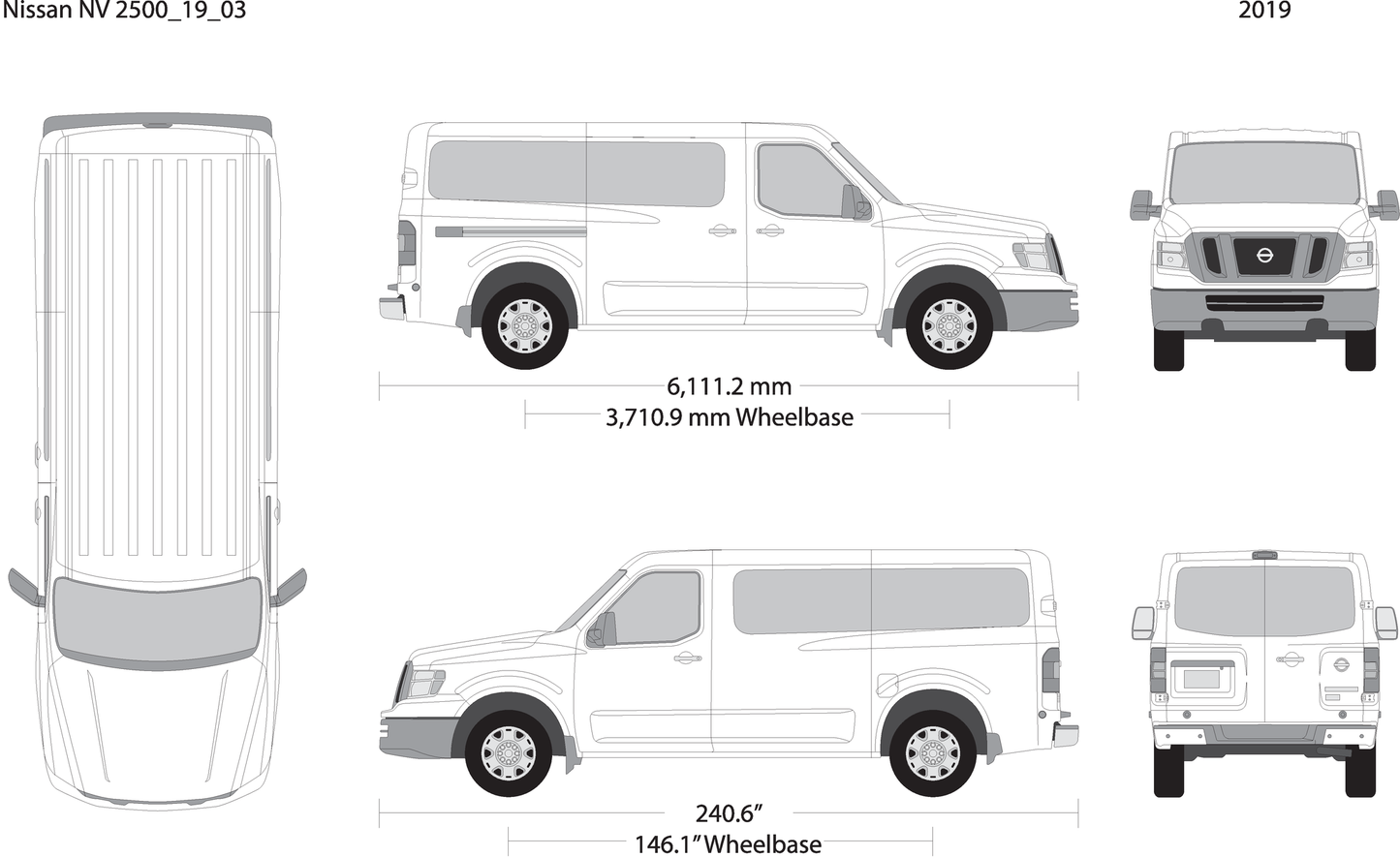 2019 Nissan Nv Passenger V03 Vehicle Wrap Template